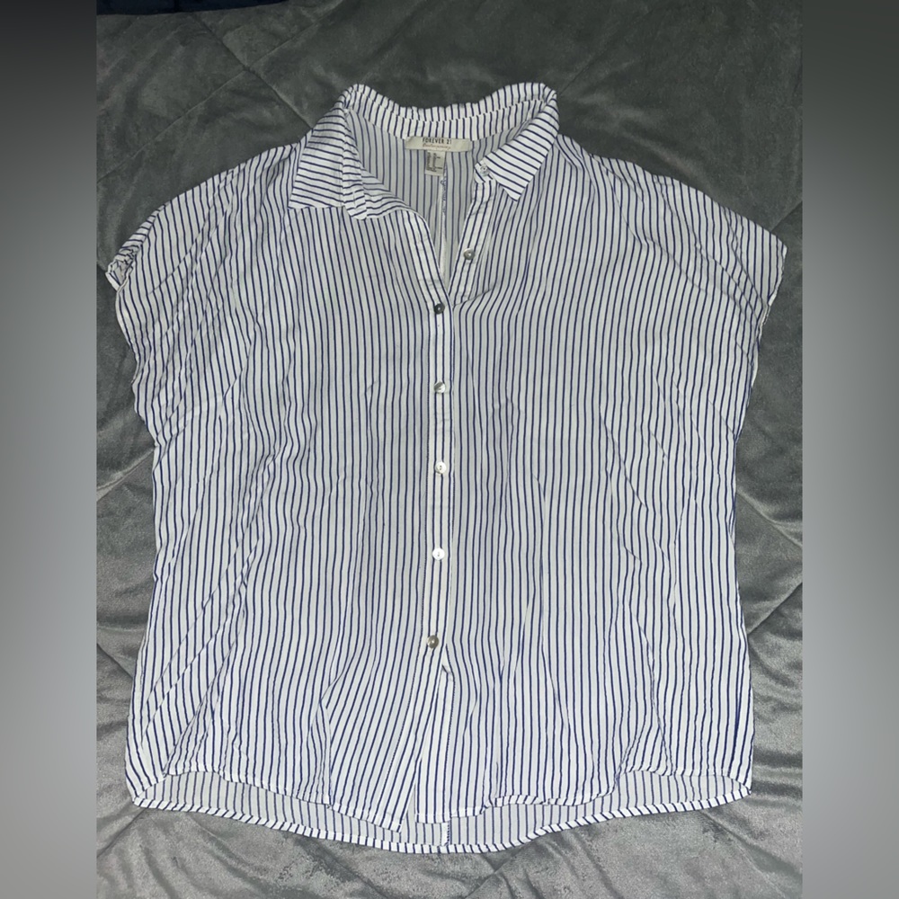 Forever 21 Blue and White Striped Shirt
